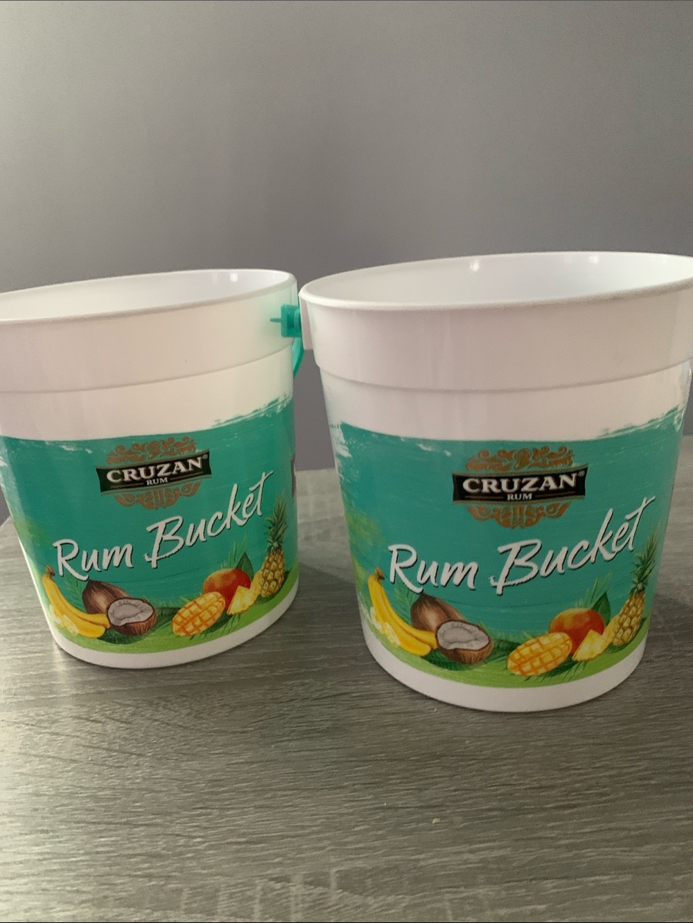 🆕- Set Of Two Mini Rum Buckets 🪣 - Teal Tropical Ice Bucket